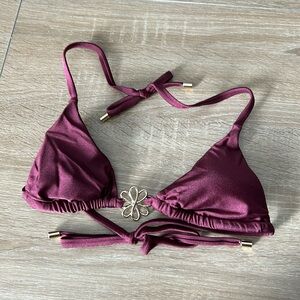Hunkemoller burgundy bikini top